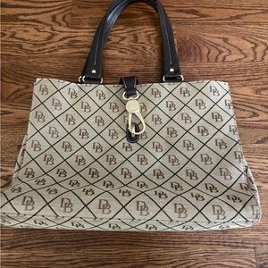 Dooney & Bourke Brown and Black Geometric Tote